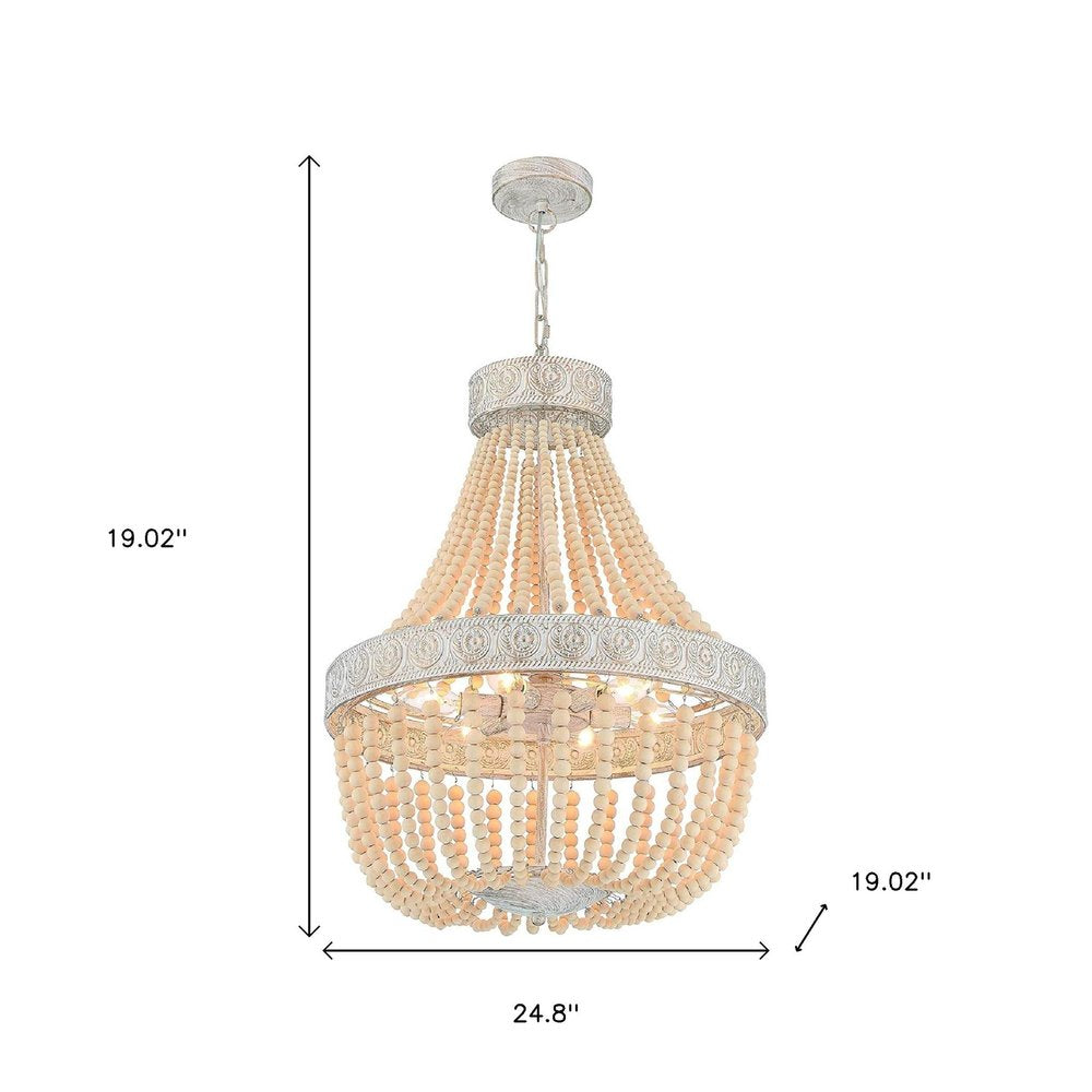 Gold And White Candle Style Six Light Metal Dimmable Chandelier — view 11