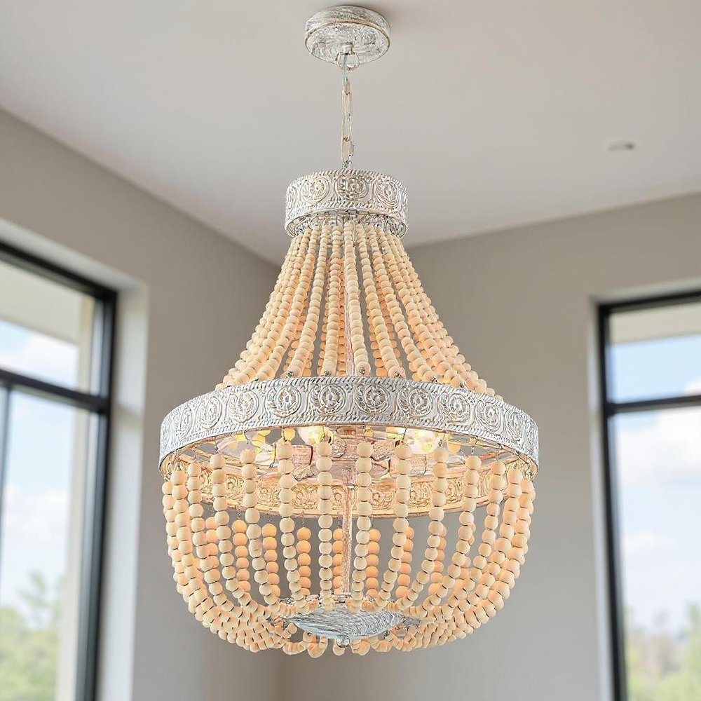 Gold And White Candle Style Six Light Metal Dimmable Chandelier — view 8