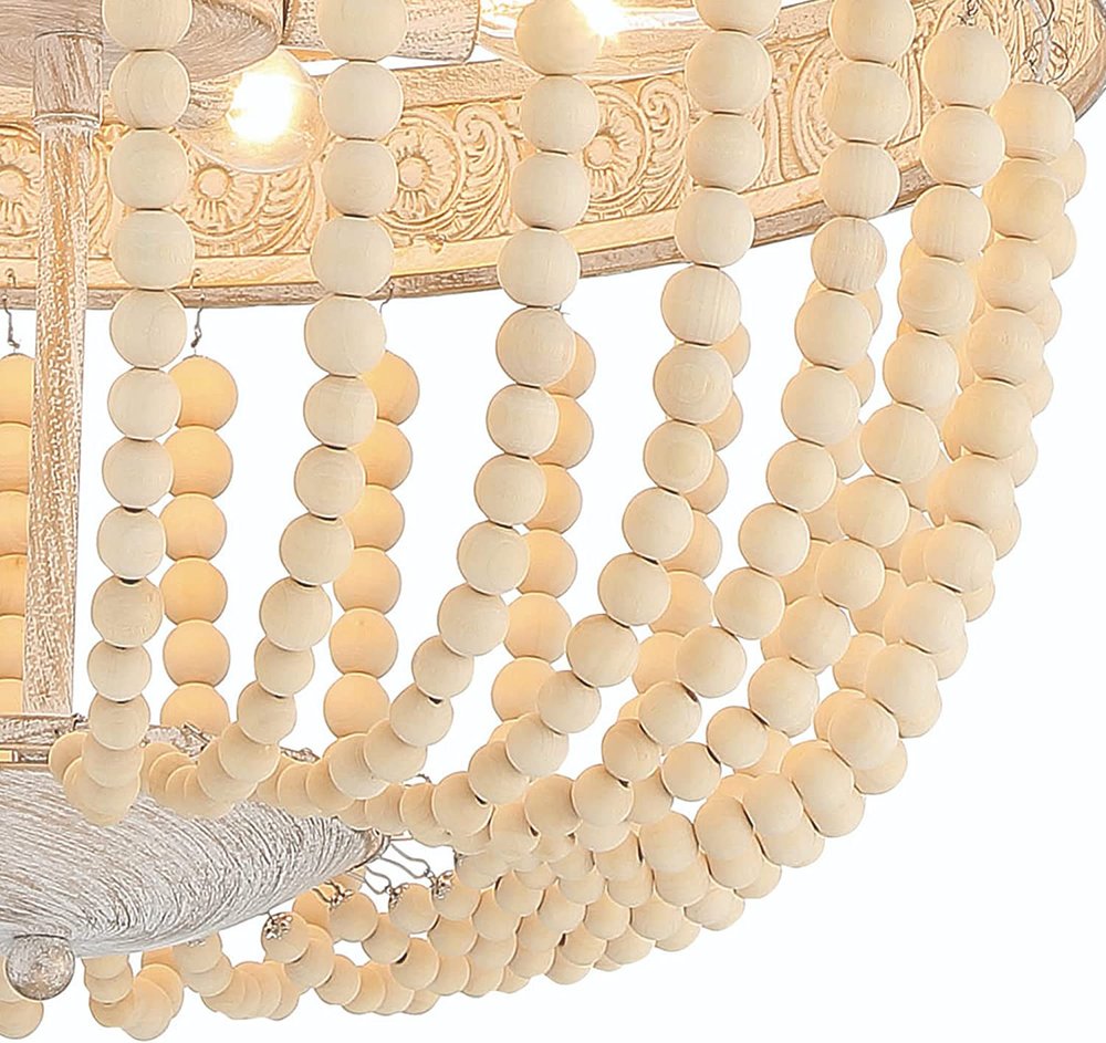 Gold And White Candle Style Six Light Metal Dimmable Chandelier — view 7