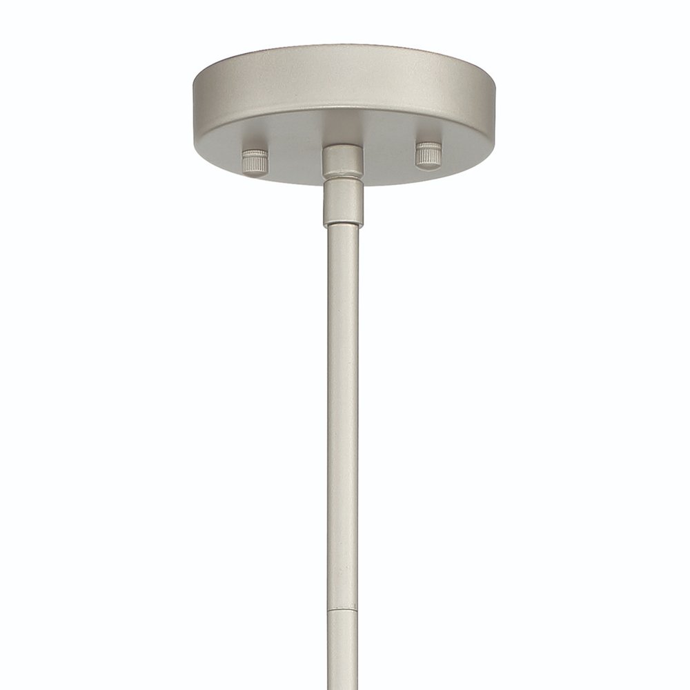Silver Kitchen Island Six Light Metal Dimmable Chandelier — view 5