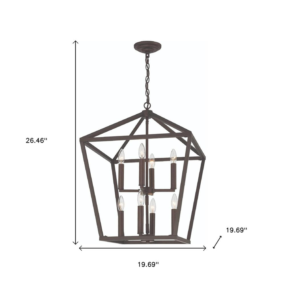 Bronze Candle Style Eight Light Metal Dimmable Chandelier — view 9