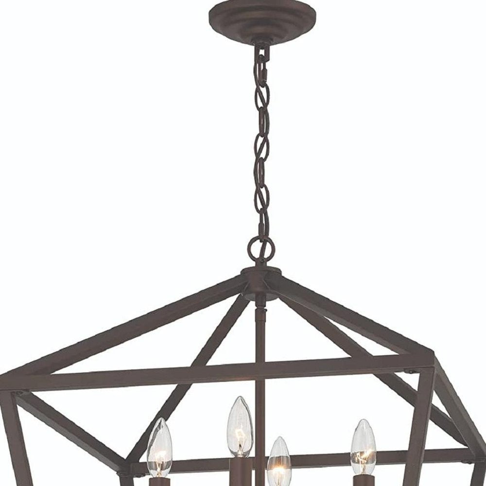 Bronze Candle Style Eight Light Metal Dimmable Chandelier — view 10