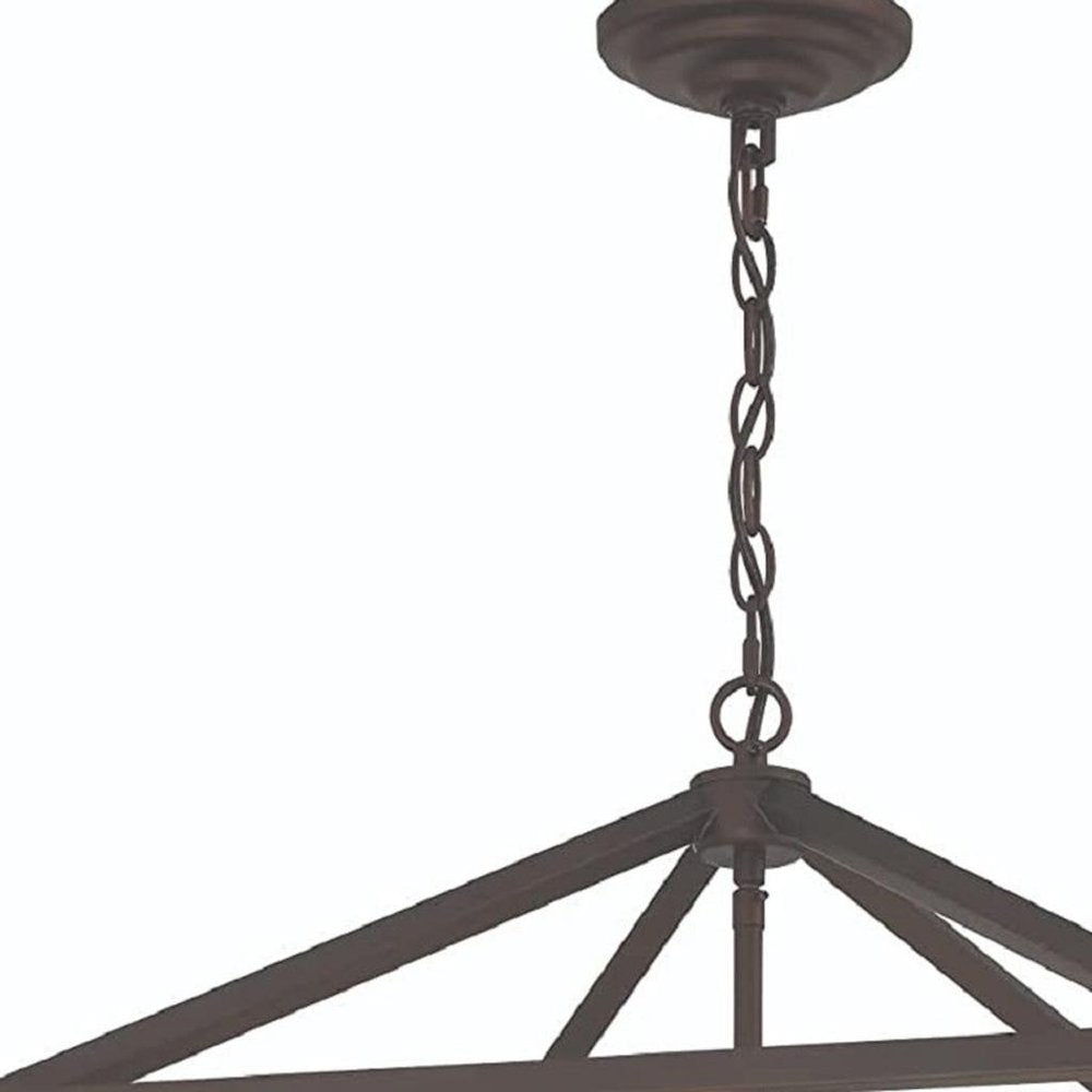 Bronze Candle Style Eight Light Metal Dimmable Chandelier — view 8