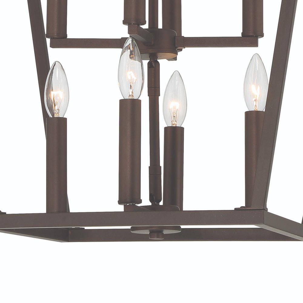 Bronze Candle Style Eight Light Metal Dimmable Chandelier — view 5
