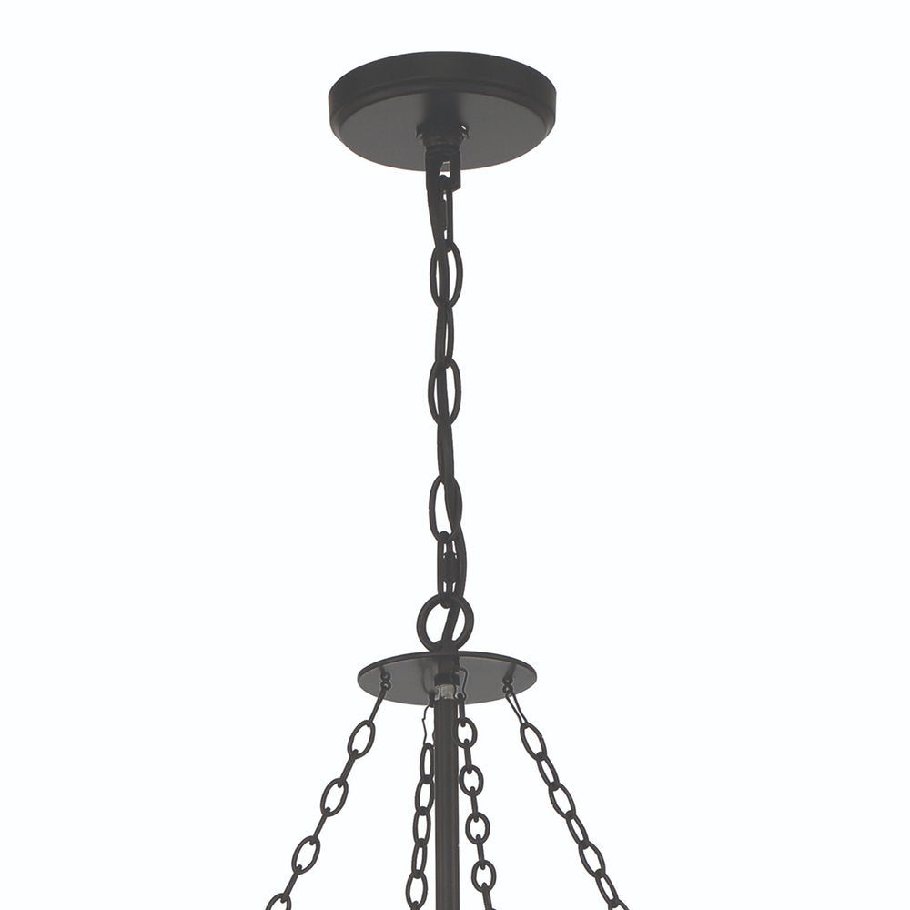 Black And Gold Candle Style Multi Light Metal Dimmable Chandelier — view 2