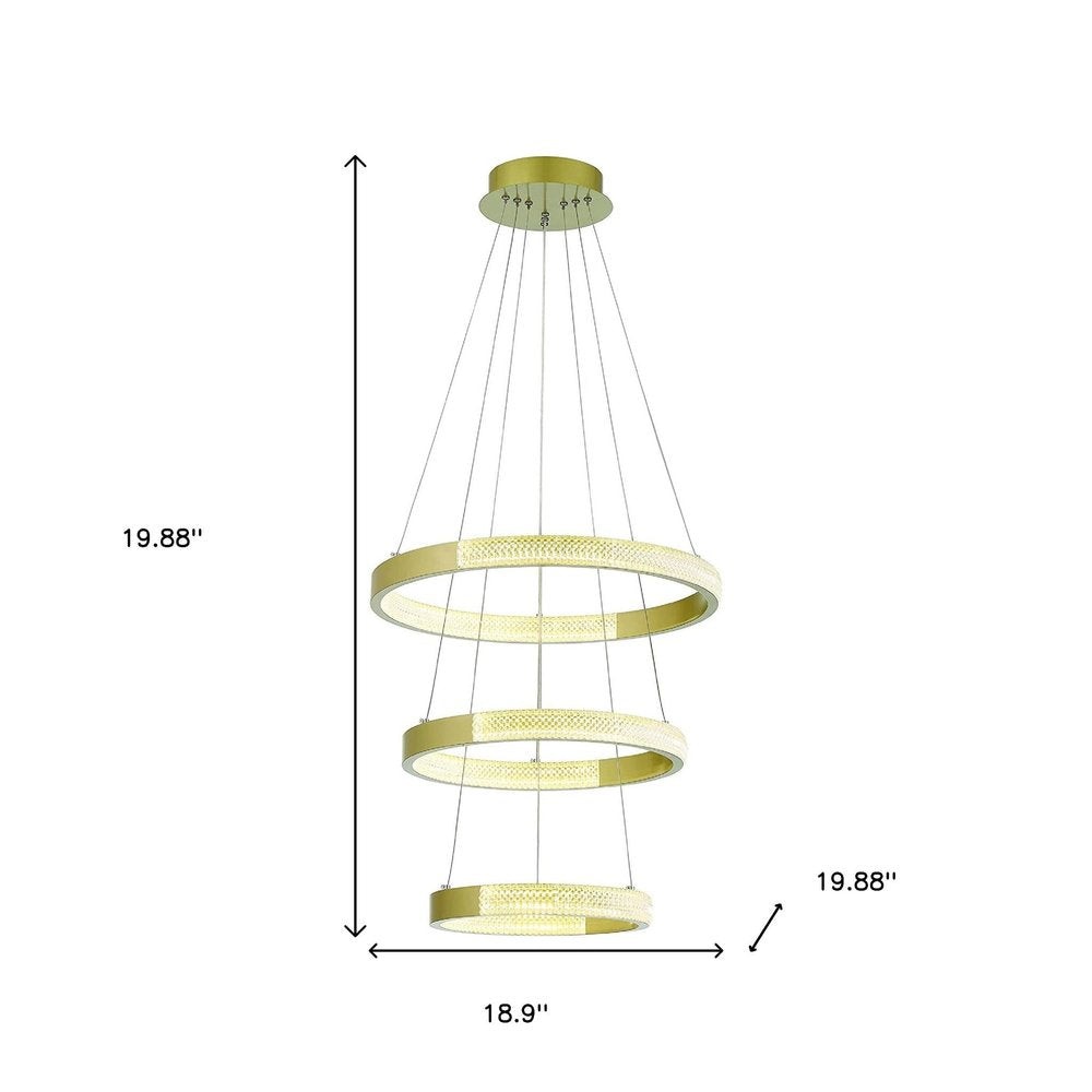Gold Candle Style Three Light Metal LED Dimmable Chandelier — view 11