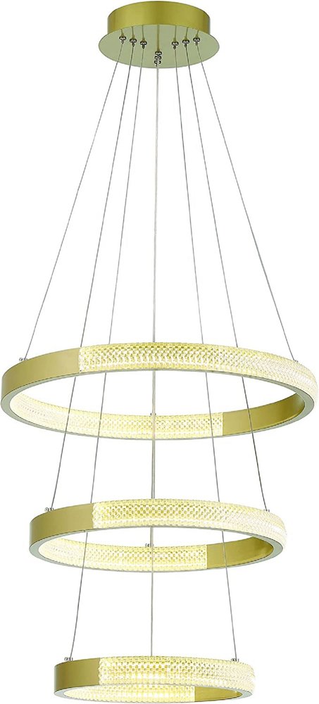 Gold Candle Style Three Light Metal LED Dimmable Chandelier — view 8