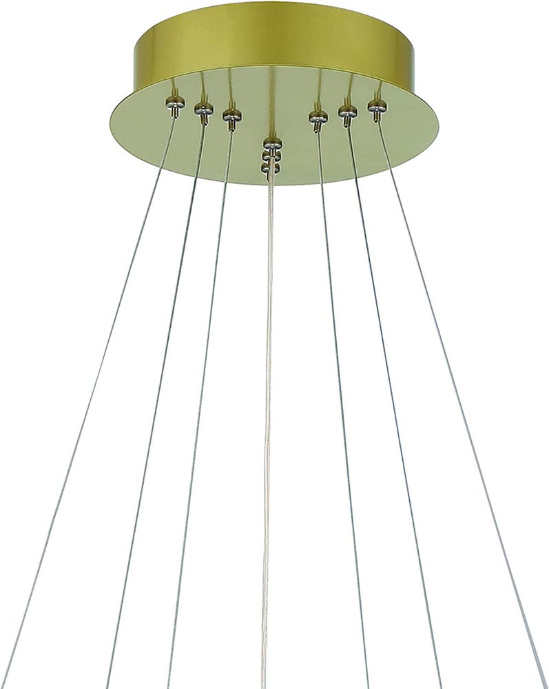 Gold Candle Style Three Light Metal LED Dimmable Chandelier — view 5