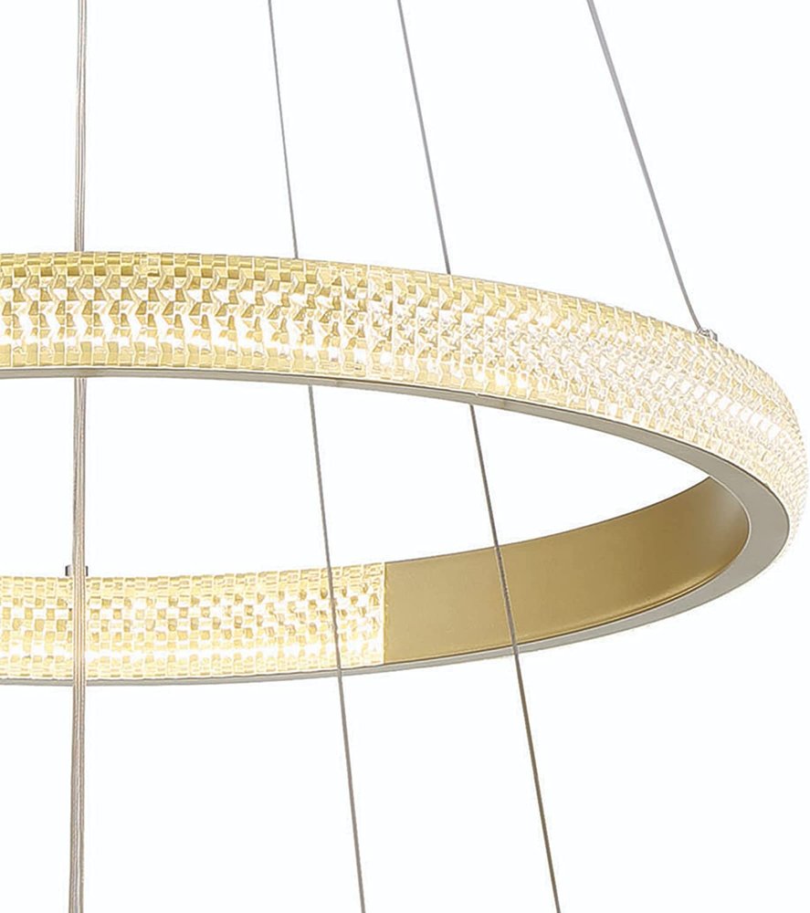 Gold Candle Style Three Light Metal LED Dimmable Chandelier — view 6