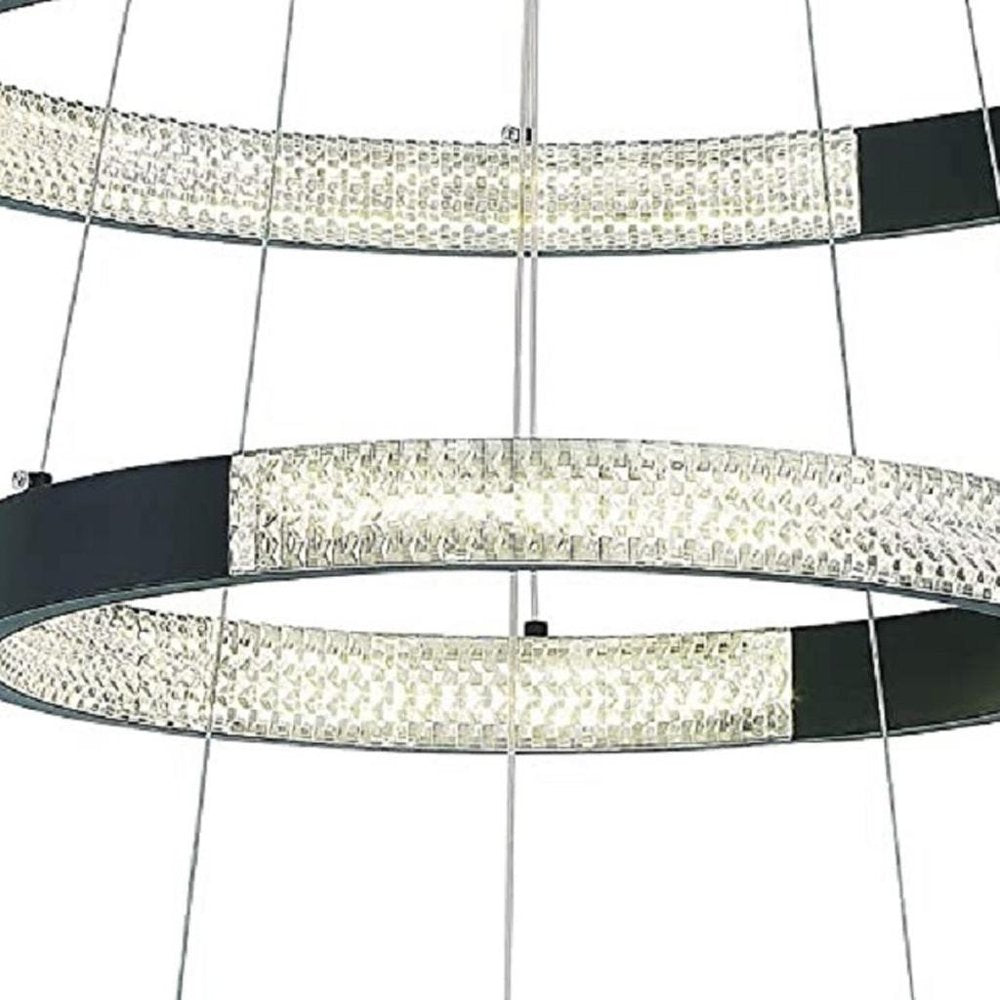 Black Candle Style Three Light Metal LED Dimmable Chandelier — view 10