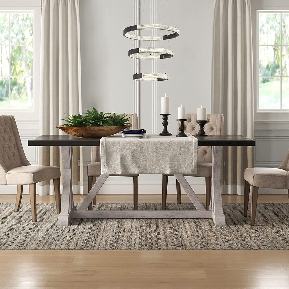 Black Candle Style Three Light Metal LED Dimmable Chandelier — view 3