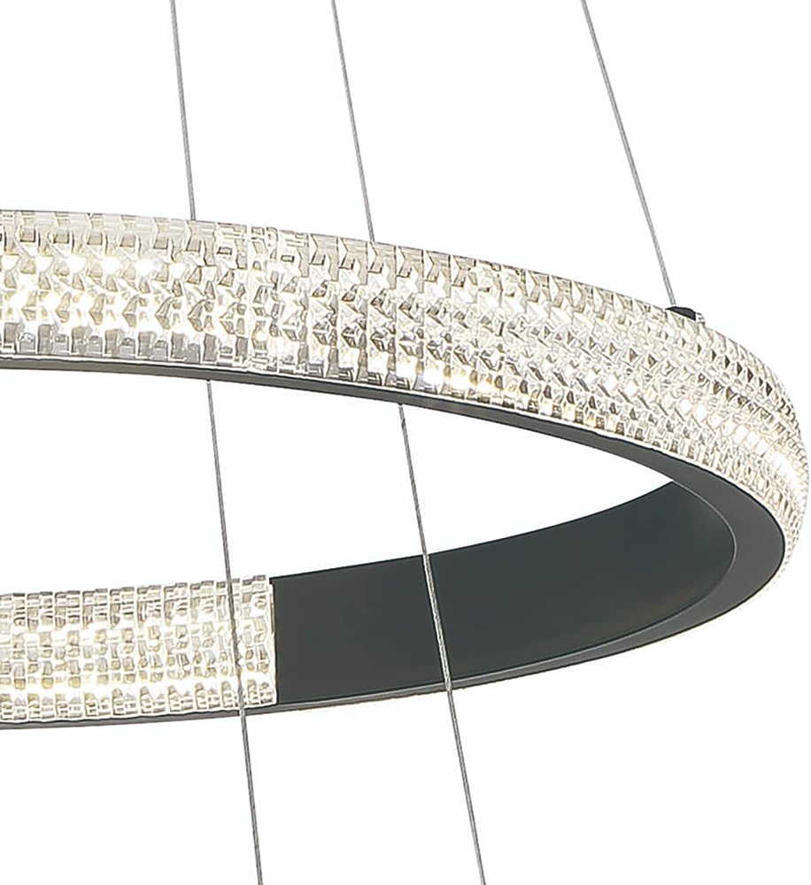 Black Candle Style Three Light Metal LED Dimmable Chandelier — view 6