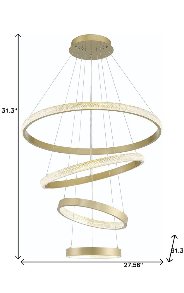 Gold Candle Style Four Light Metal LED Dimmable Chandelier — view 4