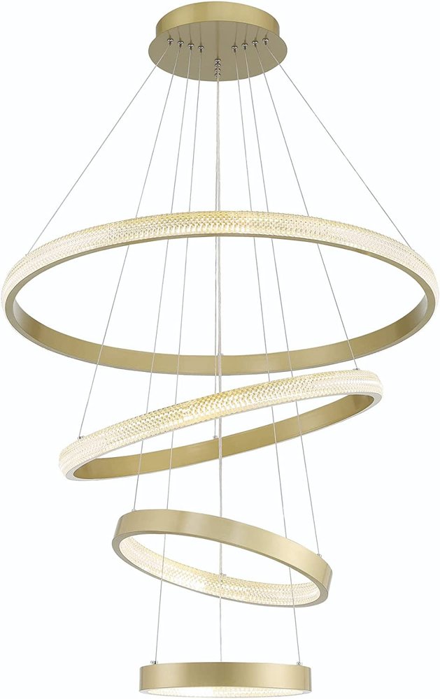 Gold Candle Style Four Light Metal LED Dimmable Chandelier — view 1