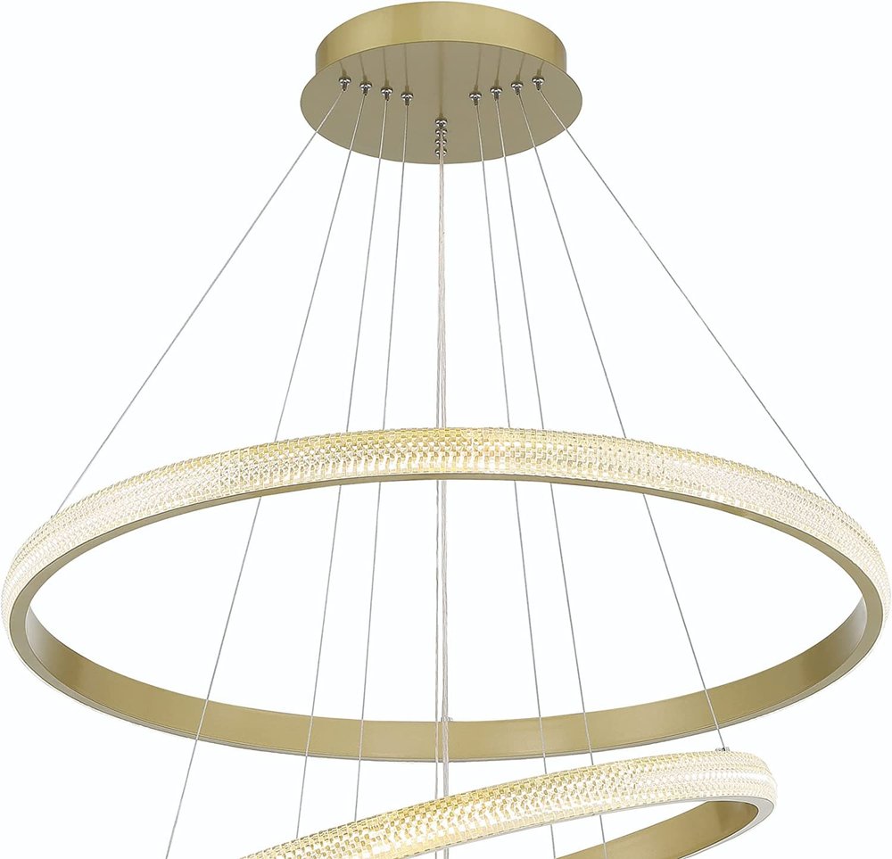 Gold Candle Style Four Light Metal LED Dimmable Chandelier — view 2