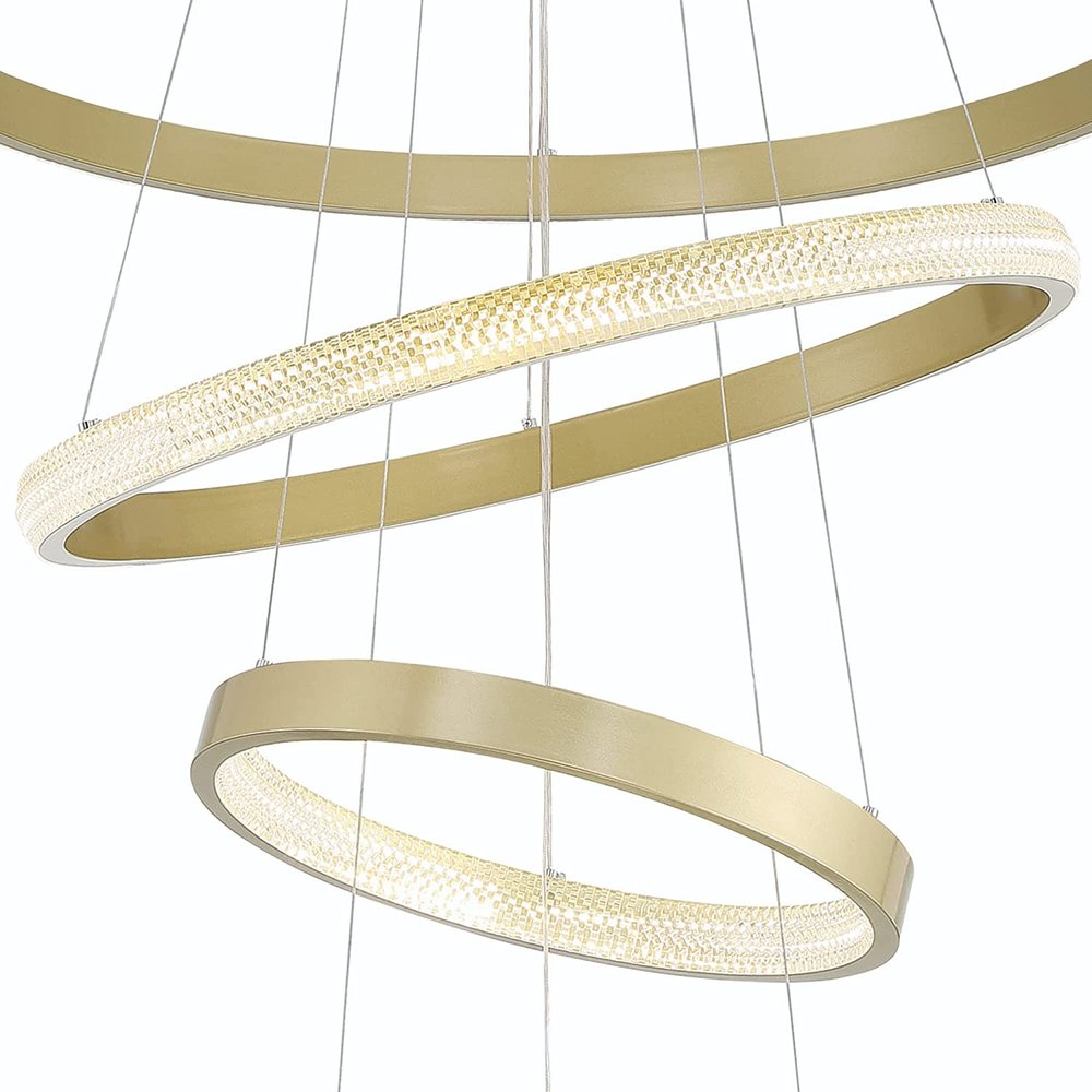 Gold Candle Style Four Light Metal LED Dimmable Chandelier — view 3