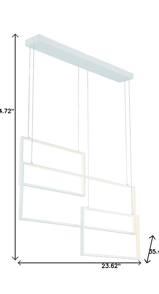 White Candle Style Three Light Metal LED Dimmable Chandelier — view 8