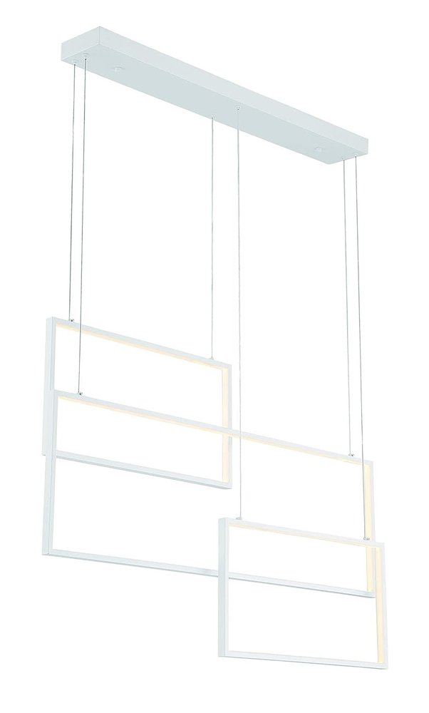 White Candle Style Three Light Metal LED Dimmable Chandelier — view 9