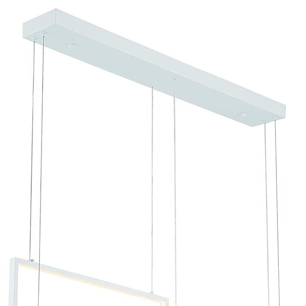 White Candle Style Three Light Metal LED Dimmable Chandelier — view 13