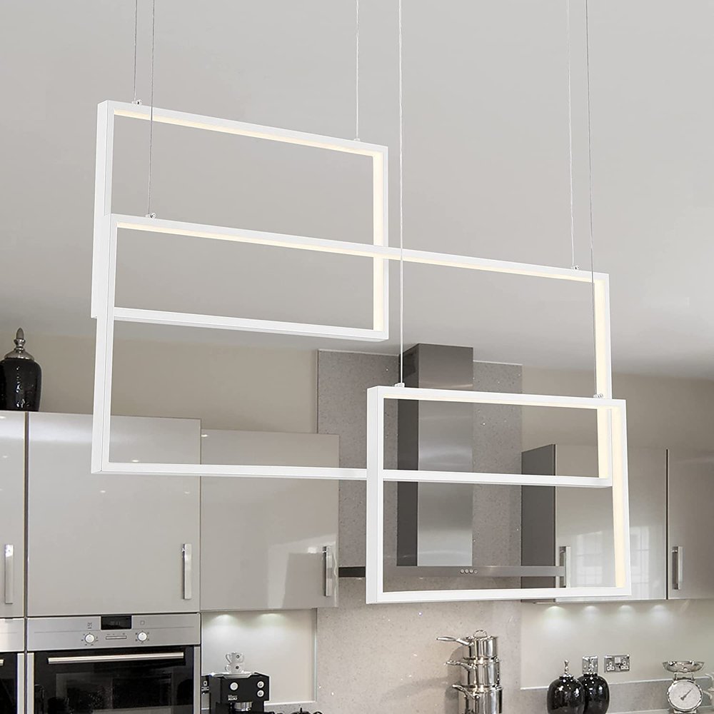 White Candle Style Three Light Metal LED Dimmable Chandelier — view 1