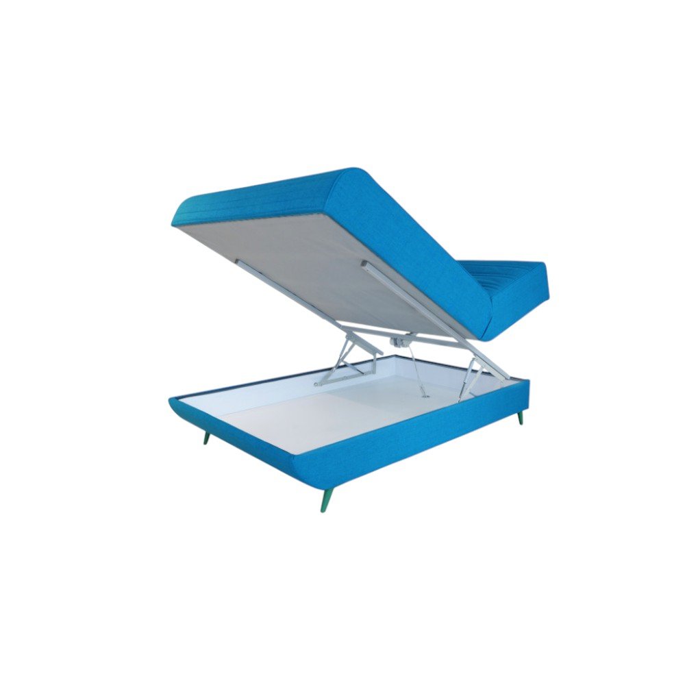 Turquoise Full Adjustable Upholstered Polyester No Bed Frame with Mattress HomeRoots