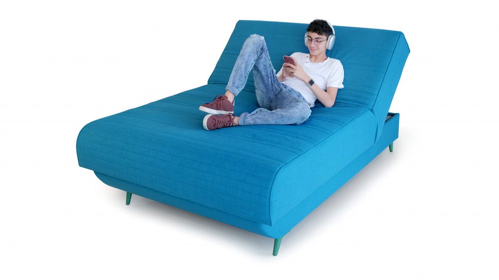 Turquoise Full Adjustable Upholstered Polyester No Bed Frame with Mattress HomeRoots