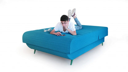 Turquoise Full Adjustable Upholstered Polyester No Bed Frame with Mattress HomeRoots
