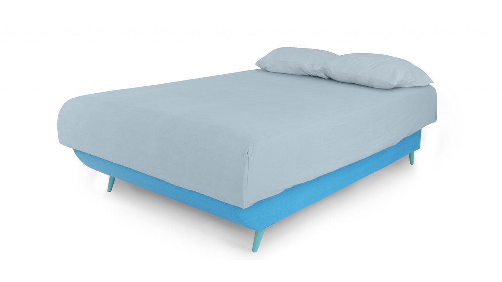 Turquoise Full Adjustable Upholstered Polyester No Bed Frame with Mattress HomeRoots