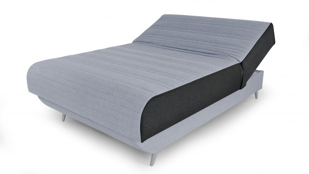 Light Gray Full Adjustable Upholstered Polyester No Bed Frame with Mattress HomeRoots