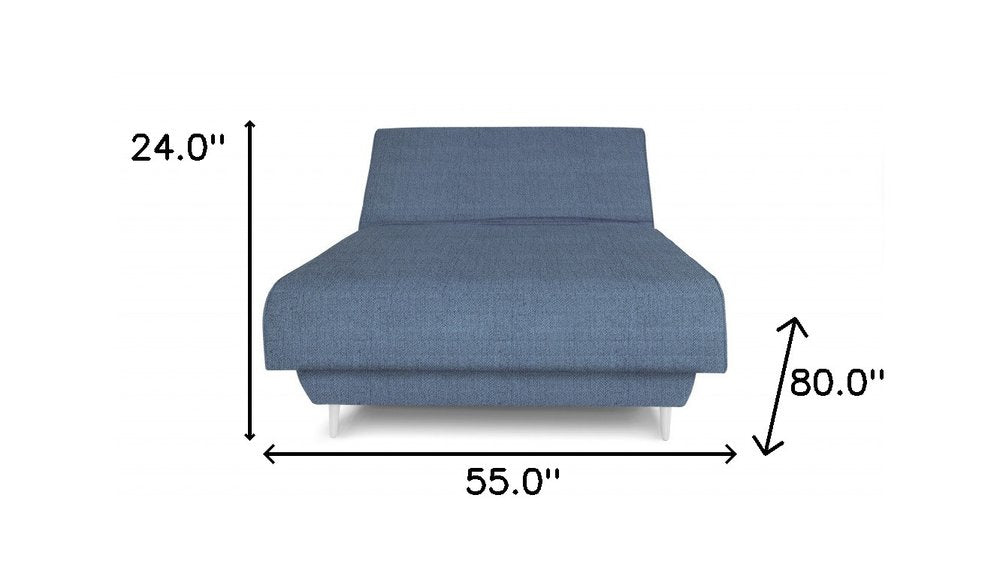 Blue Jeans and Blue Full Adjustable Upholstered Polyester No Bed Frame with Mattress HomeRoots