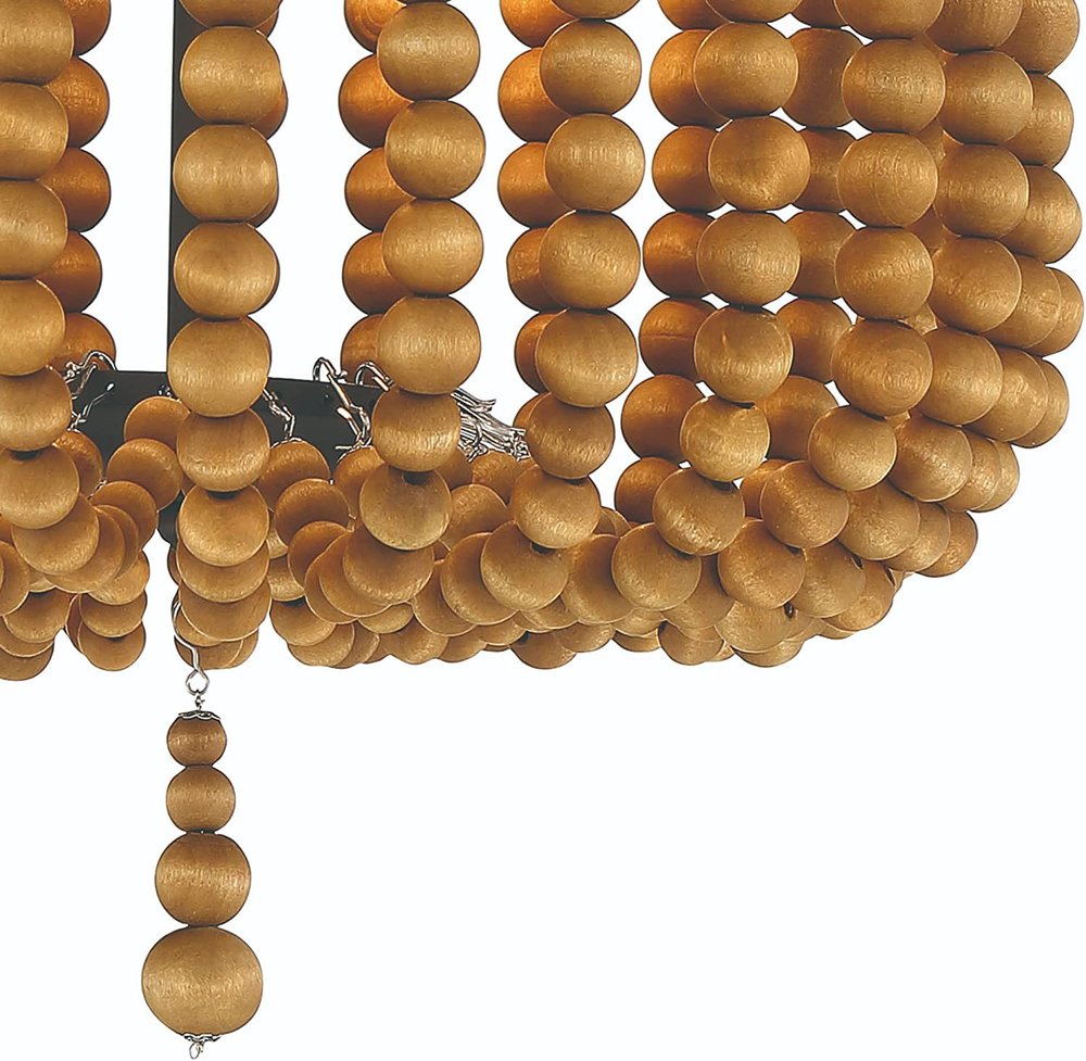 Brown And Black Unique Statement Two Light Metal Dimmable Flush Chandelier — view 6