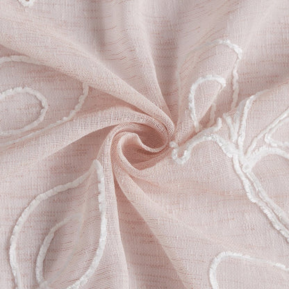 72" Blush And Ivory Embroidered Floral Shower Curtain