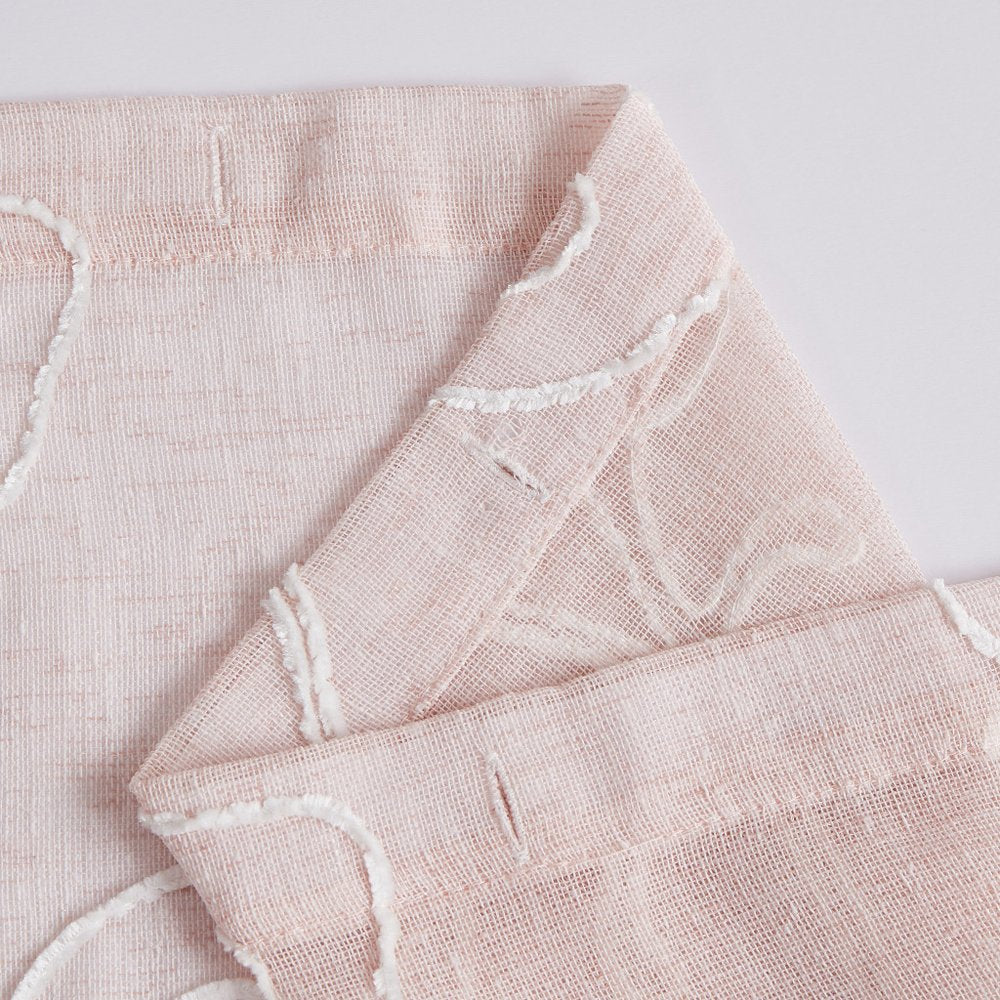 72" Blush And Ivory Embroidered Floral Shower Curtain — view 3