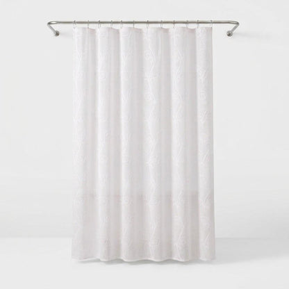 72" Blush And Ivory Embroidered Floral Shower Curtain