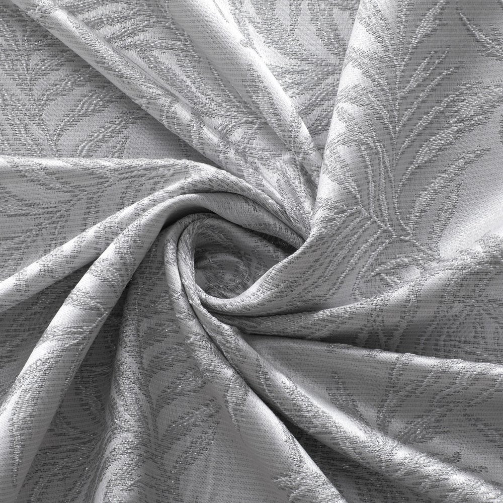 72" Off White And Silver Embroidered Floral Shower Curtain — view 2