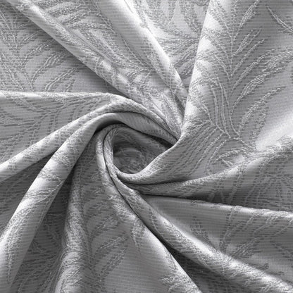 72" Off White And Silver Embroidered Floral Shower Curtain