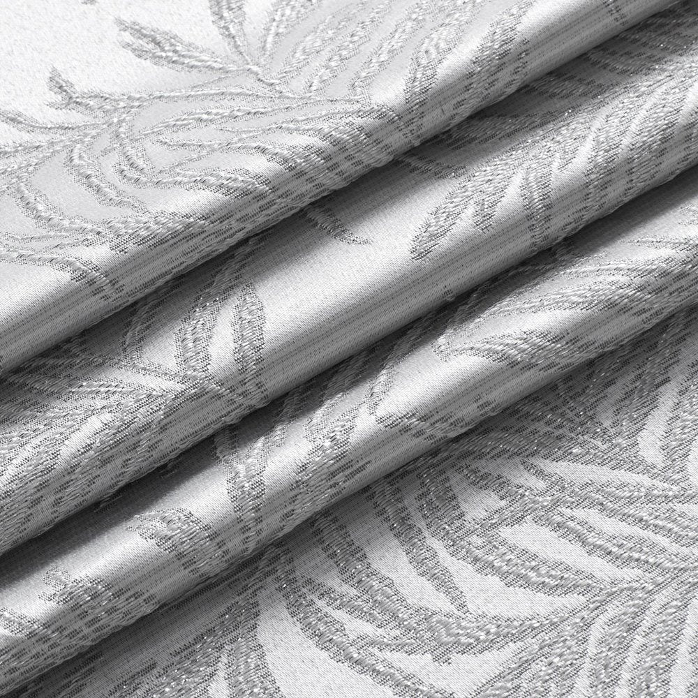 72" Off White And Silver Embroidered Floral Shower Curtain — view 3