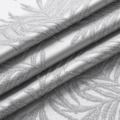 72" Off White And Silver Embroidered Floral Shower Curtain