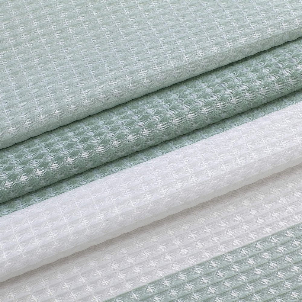 72" White And Green Striped Shower Curtain — view 2