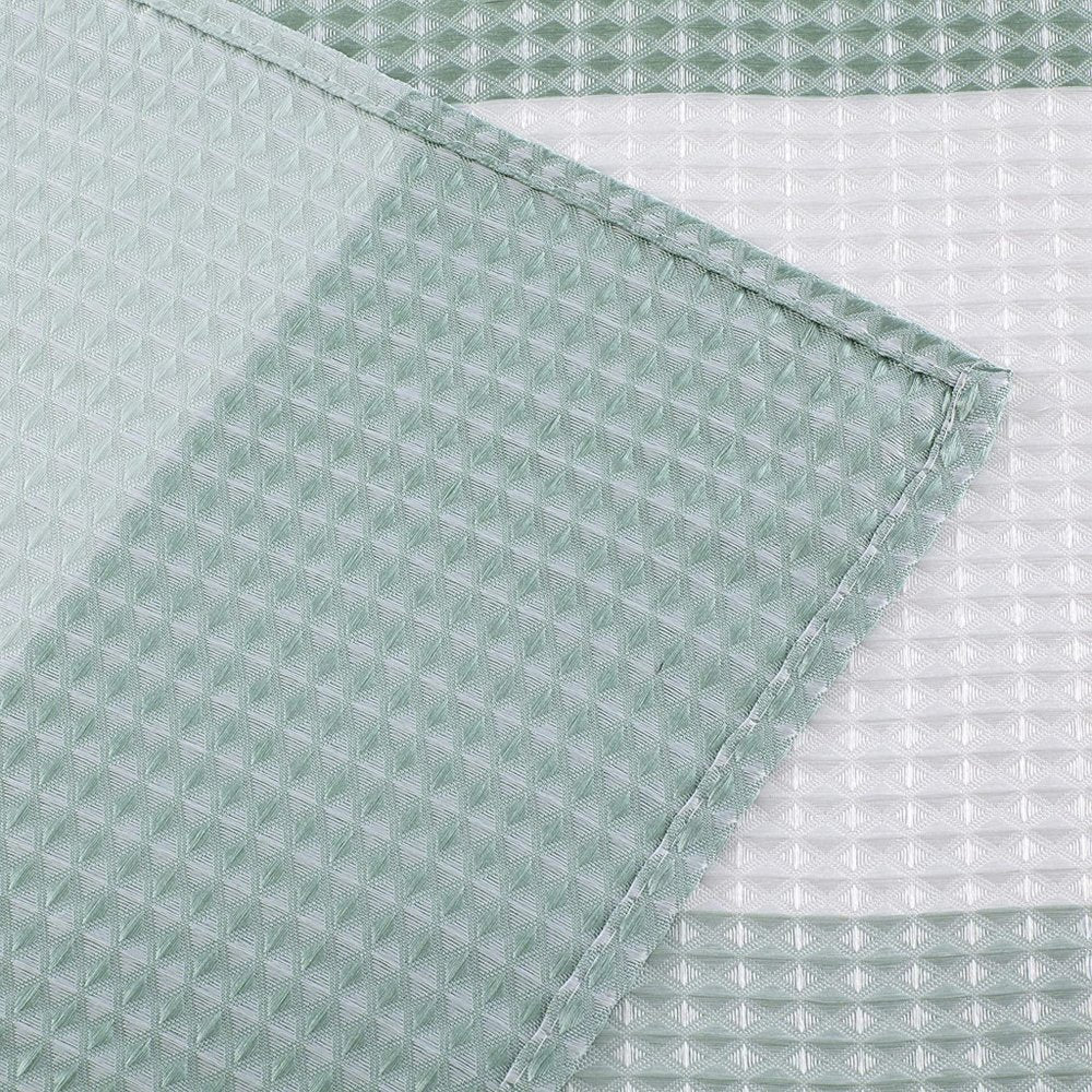 72" White And Green Striped Shower Curtain — view 3