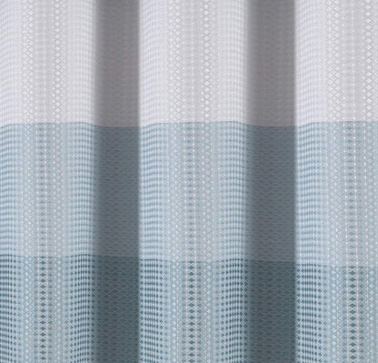 72" White And Blue Striped Shower Curtain