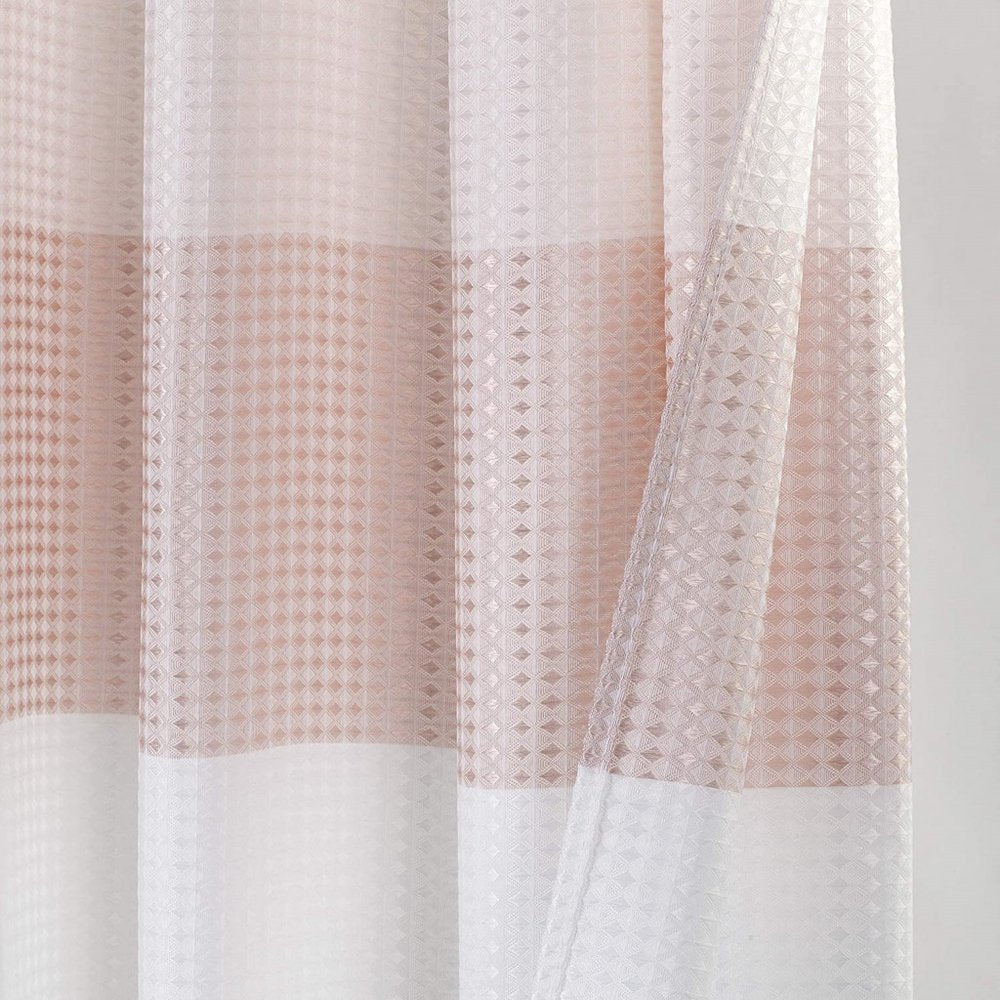 72" White And Pink Striped Shower Curtain — view 1