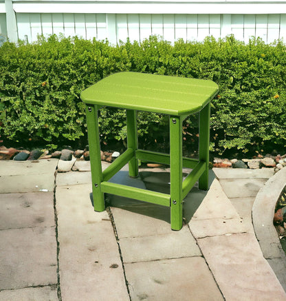 13" Green Resin Outdoor Side Table
