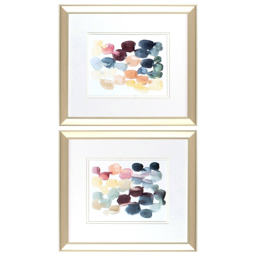 Set Of Two Desert Stones Gold Framed Print Wall Art HomeRoots
