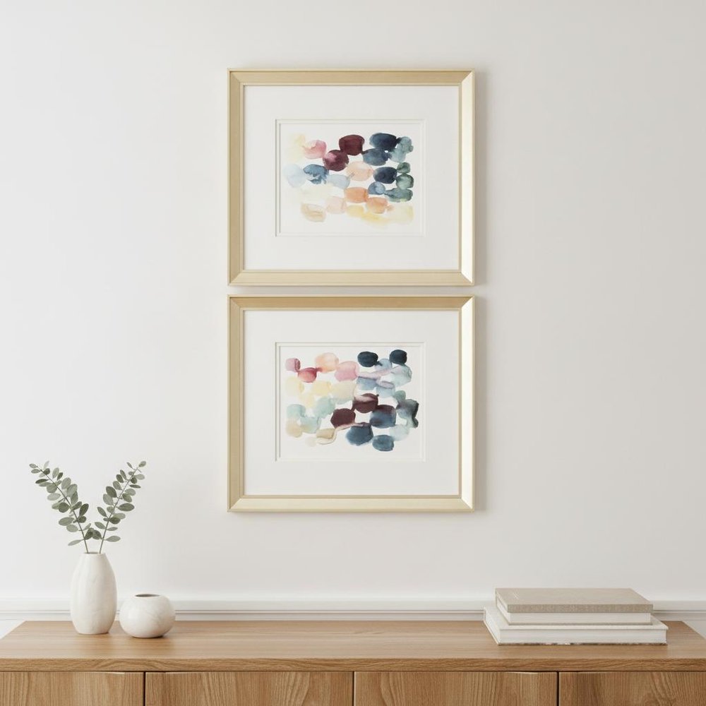 Set Of Two Desert Stones Gold Framed Print Wall Art HomeRoots