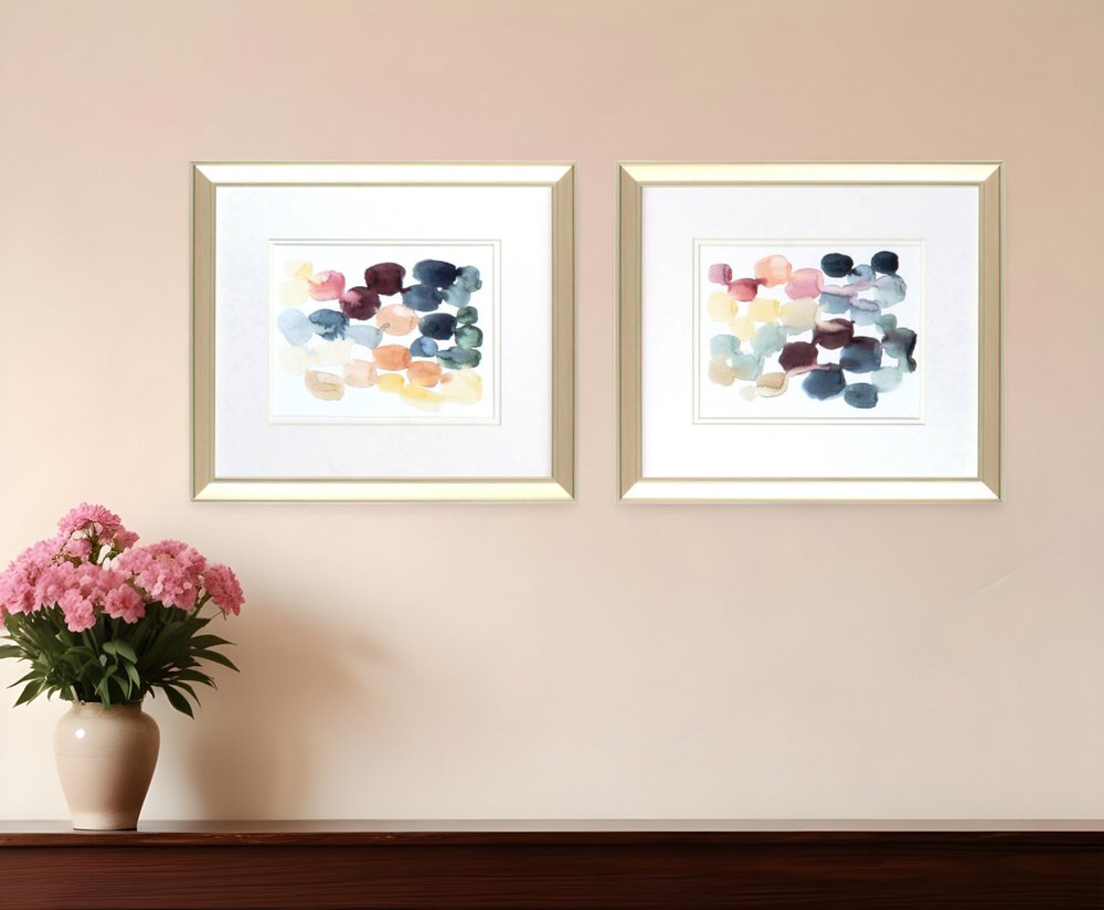 Set Of Two Desert Stones Gold Framed Print Wall Art HomeRoots