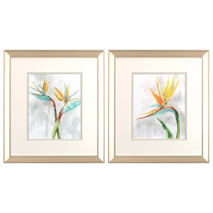 Set Of Two Bird of Paradise Champagne Framed Print Wall Art HomeRoots