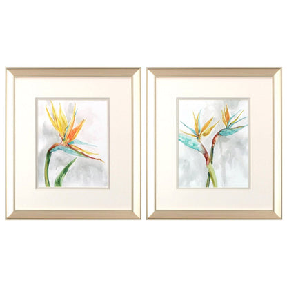 Set Of Two Bird of Paradise Champagne Framed Print Wall Art HomeRoots