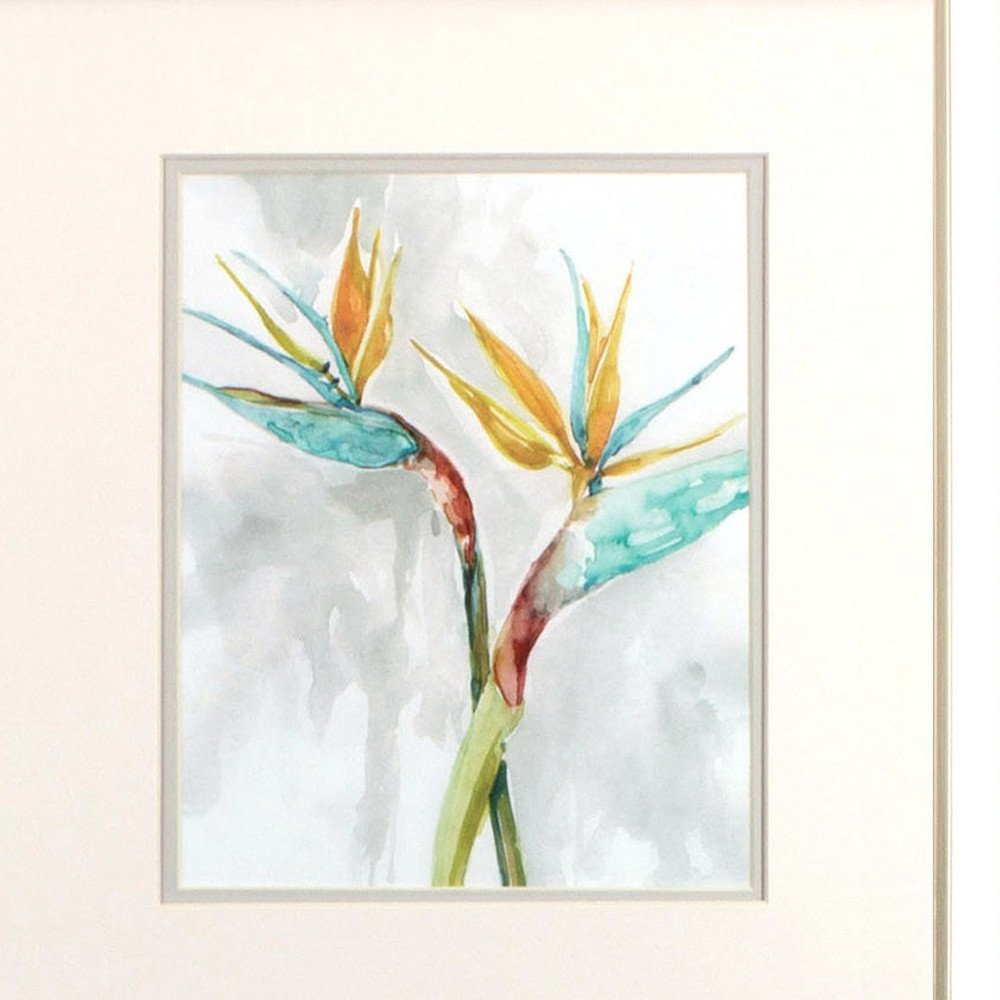 Set Of Two Bird of Paradise Champagne Framed Print Wall Art HomeRoots