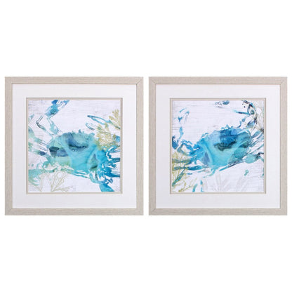 Set Of Two Jeweled Crustacean White Framed Print Wall Art HomeRoots